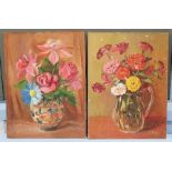 Two bags of oils on boards by J. Ball, 1960's various still lifes, etc, large quantity