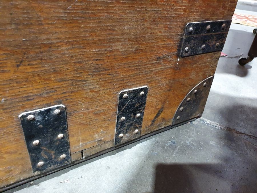 Oak and iron-bound chest marked to inside 'Mappin - Image 27 of 36