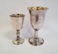 Two silver goblets, one with gilt washed interior, the other marked 'Birmingham BES Co', 7ozt (2)