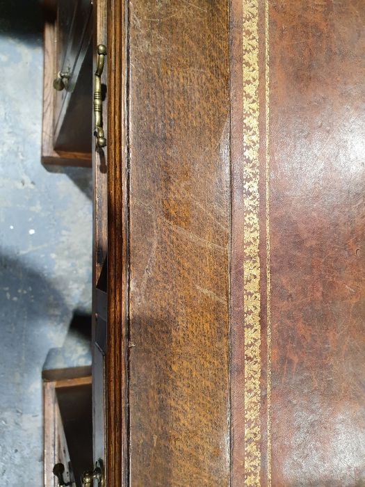 Late 19th/early 20th century oak desk, the leather - Image 6 of 20