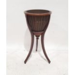 19th century mahogany and inlaid jardiniere on sabre legs, 74cm x 34cm