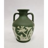 Wedgwood green jasper dip Portland vase, impressed marks to base 15 cm Condition ReportSplits to the