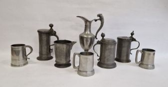 Pewter items to include tankard marked 'Diesc Kan Gehoren Die Nagel Schmidt Gesellen Der Meisters