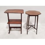 Two-tier occasional table and a further octagonal topped table (2)