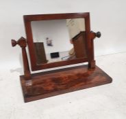 19th century mahogany dressing table swing mirror, the rectangular plate on rectangular platform