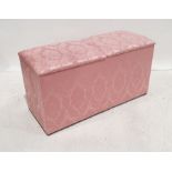 Pink upholstered ottoman