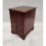 20th century two-drawer filing cabinet with leatherette inset top, on bracket feet, 76cm x 49cm x