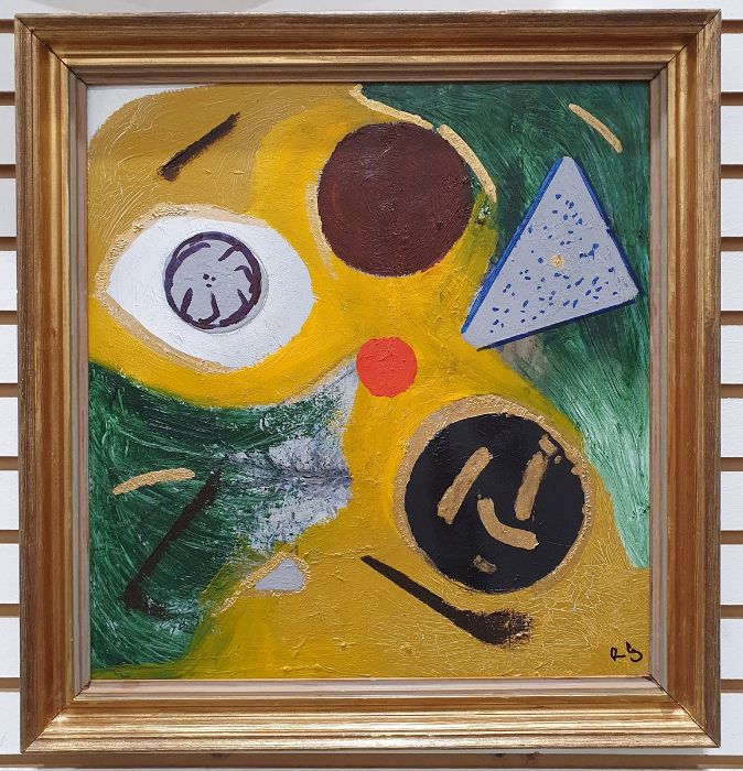 R S Giles (Contemporary) Oil on Board 'Gold prospect' initialled and labelled verso, unframed 39 x - Image 2 of 4