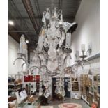 20th century eight branch glass drop chandelier