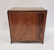 19th century rosewood specimen cabinet with single banded cupboard door enclosing six drawers, to