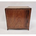 19th century rosewood specimen cabinet with single banded cupboard door enclosing six drawers, to