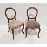 Set of six Victorian balloon-back chairs on cabriole front legs (6)