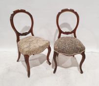 Set of six Victorian balloon-back chairs on cabriole front legs (6)