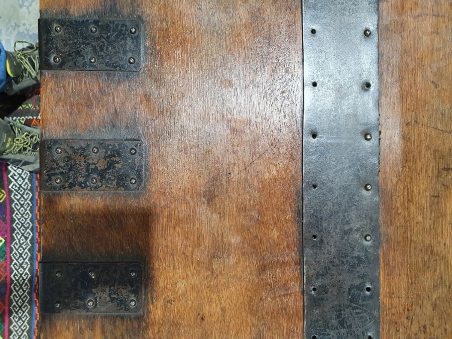 Oak and iron-bound chest marked to inside 'Mappin - Image 5 of 36