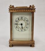 19th century glass and brass carriage clock, the e
