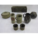 Collection of Hastings and Tremar studio pottery including Dennis Lucas Hastings plant trough,