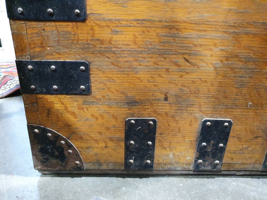 Oak and iron-bound chest marked to inside 'Mappin - Image 29 of 36