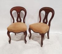 Set of six 19th century mahogany dining chairs with serpentine-fronted upholstered seats, on