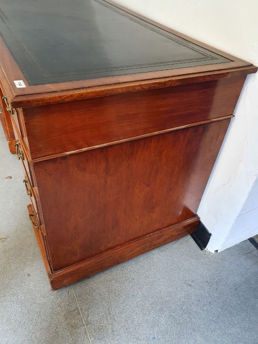 Late 19th/early 20th century walnut pedestal desk - Image 6 of 20