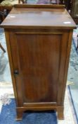 20th century mahogany single door pot cupboard, 76cm x 37cm x 38cm