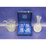 Boxed set of four Edinburgh crystal tumblers with etched Scottish game bird decoration, to include