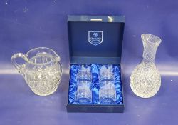 Boxed set of four Edinburgh crystal tumblers with etched Scottish game bird decoration, to include