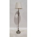 20th century brushed steel standard lamp