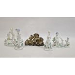 Four Rosenthal porcelain figures and groups, each in garden setting, various sized and a Chinese