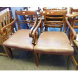 Pair of Regency mahogany carver chairs on reeded sabre front legs (2)  Condition ReportPhotos added