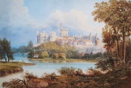 Attributed to William Crouch (fl.1817-1850) Watercolour Windsor Castle, unsigned but bears typed