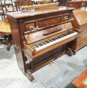 Bluthner rosewood upright pianoforte, iron-framed and overstrung, no.56725 with brass hinged