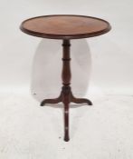 19th century mahogany occasional table, the circular dished top with moulded edge, on turned