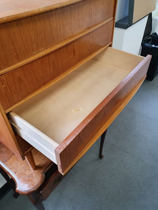 MId century modern teak chest by Skeie & Co, Mobelfabrikk Norheimsund of four long drawers, on - Image 18 of 20