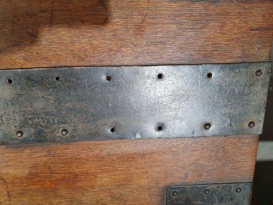 Oak and iron-bound chest marked to inside 'Mappin - Image 10 of 36