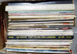 Box of LPs, mainly classical, to include Mozart Complete Wind Music, Haydn The Creation, Strauss,