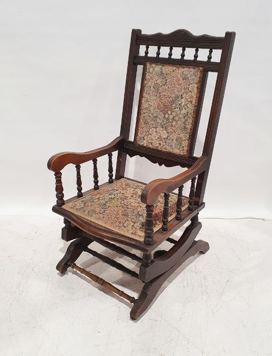 American-style rocking chair with foliate upholstered seat and back