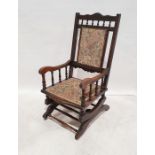 American-style rocking chair with foliate upholstered seat and back