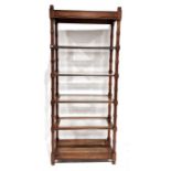 19th century mahogany and glass etagere having five shelves and turned uprights, 183cm high x 76cm