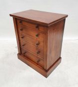 20th century chest of five long graduated drawers, to plinth base, 78cm x 65cm x 41cm