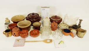 Various ceramic jelly moulds, a vintage wash board, modern decorative Oriental chinaware, a boxed