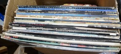 Box of LPs, to include Pink Floyd 'Dark Side of the Moon', Rod Stewart 'Atlantic Crossing', Wings '