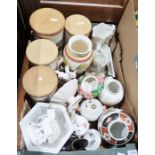 Four Portmeirion Botanic Garden storage jars and assorted chinaware