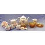One box mixed china and glassware to include part tea set etc.