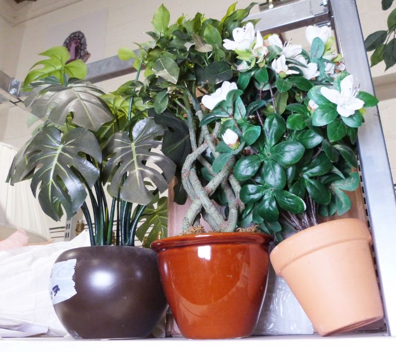 Large collection of flowerpots containing faux-flowers - Image 2 of 2