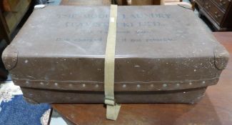 Trunk inscribed to the top 'The Model Laundry' together with a steamer trunk (2)