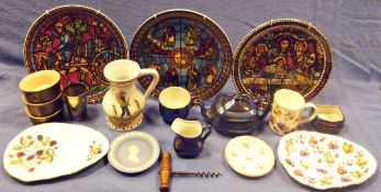 Coalport 'Ming Rose' candlestick, a set of five Denby Bakewell ramekins, a Denby Bakewell bowl and