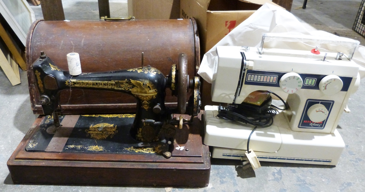 Singer sewing machine and a Riccar Reliant 57 sewing machine (2)