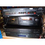 Rotel RA-9708X amplifier, a Rotel RD-960BX stereo cassette tape deck, a Rotel RT940AX AM/FM stereo