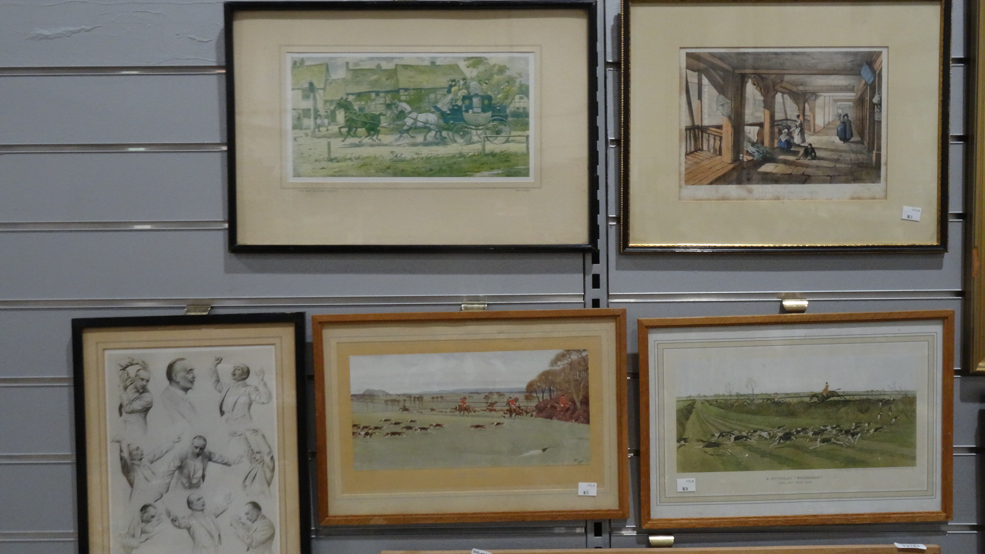 After Cecil Aldin "The Cheshire away from Peckforton Wood" and "A Pytchley 'Wednesday' gone away