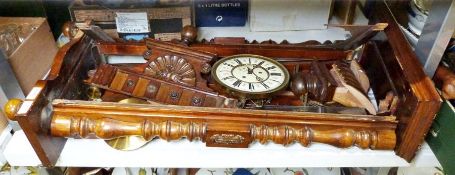 Wall clock with enamelled dial (completely disassambled)